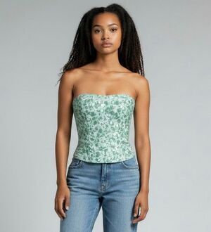 RILEY & JAMES Sequin Embellished Strapless Top  Mint Green Size Juniors Medium